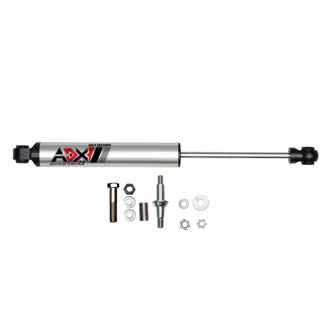 2011 – SKYJACKER Steering Stabilizer, Single Silver Stabilizer Without Shock Boot Mounts To OE Locations